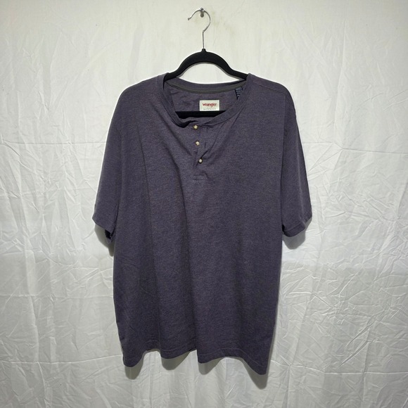 Wrangler Other - Wrangler Authentics Mens XL Short Sleeve Henley Shirt Heather Purple 3 Button